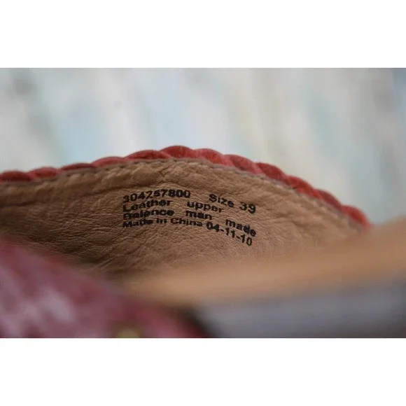 Dansko Mila Clogs Size 8.5-9 (39) Red Woven Studded Sandals - Picture 10 of 11